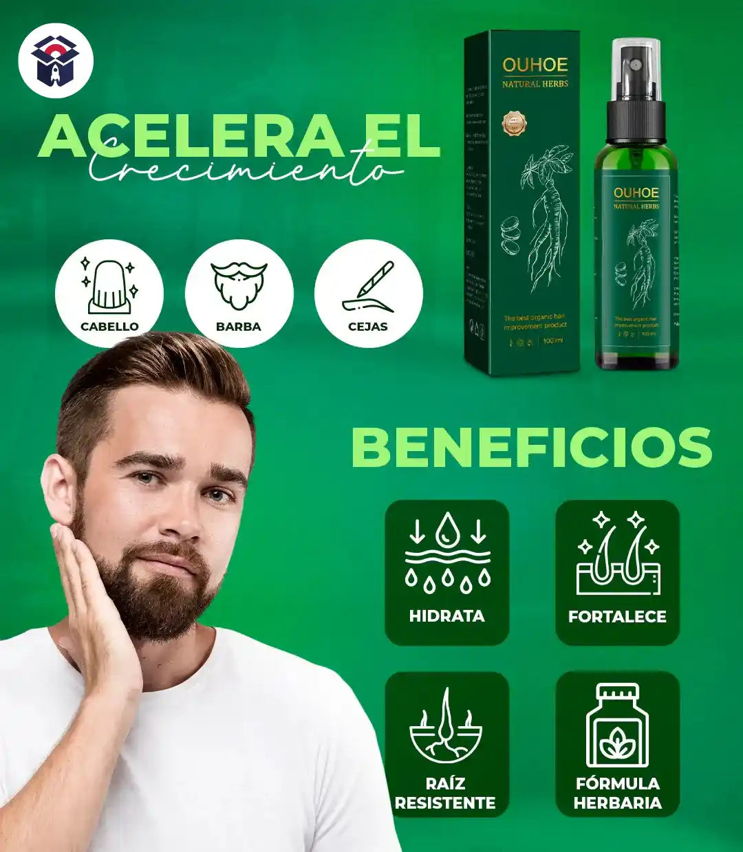 OUHOE® NATURAL 2x1 || Spray para el crecimiento del cabello
